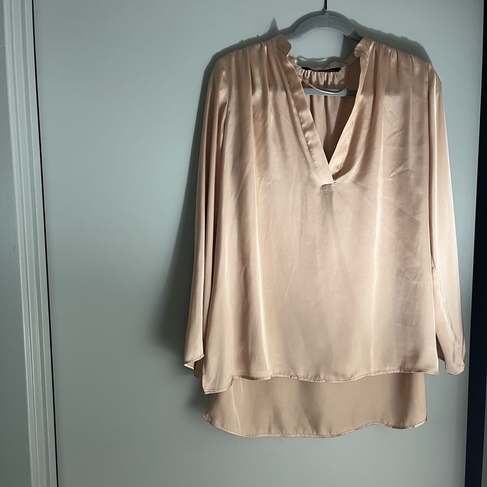 Zara Light Pink Silk Tunic XS
